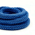 Lacets fluffy bleu en peluche pour sneakers